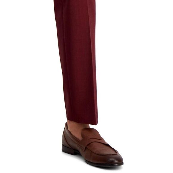 Hugo by Hugo Boss Men's Modern-Fit Dark Red Suit Trousers, Dark Red, 32R - Picture 4 of 7